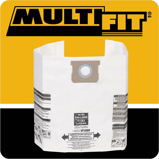MultiFit® General Dust Filter Bags 15-22 Gallon Models, 3pk (VF2008)