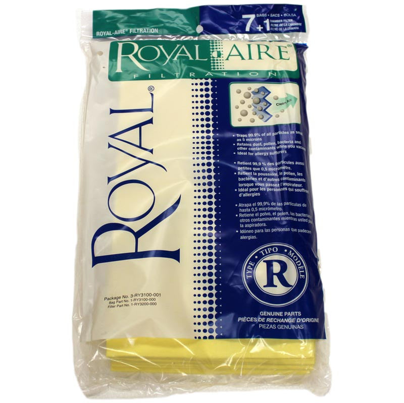 Royal Genuine Type R Royal-Aire Filtration Bags 7+1, 3RY3100001
