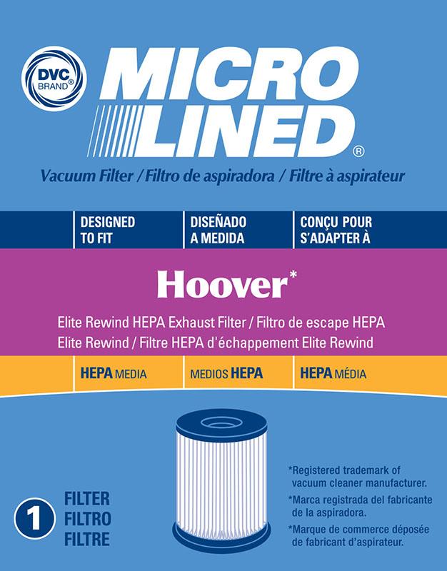 Hoover Replacement Elite Rewind Dust Cup HEPA Filter, 1pk