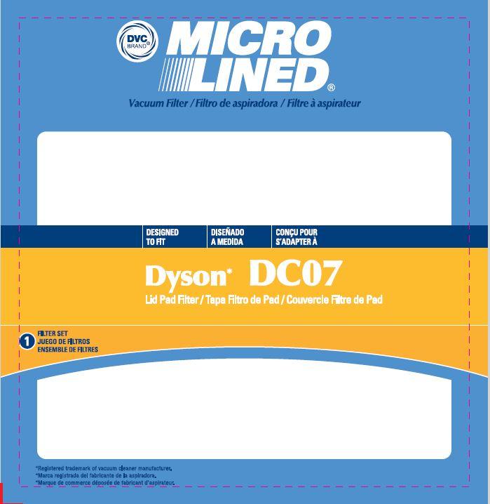 Dyson Replacement DC07 Lid Pad Filter, 1pk