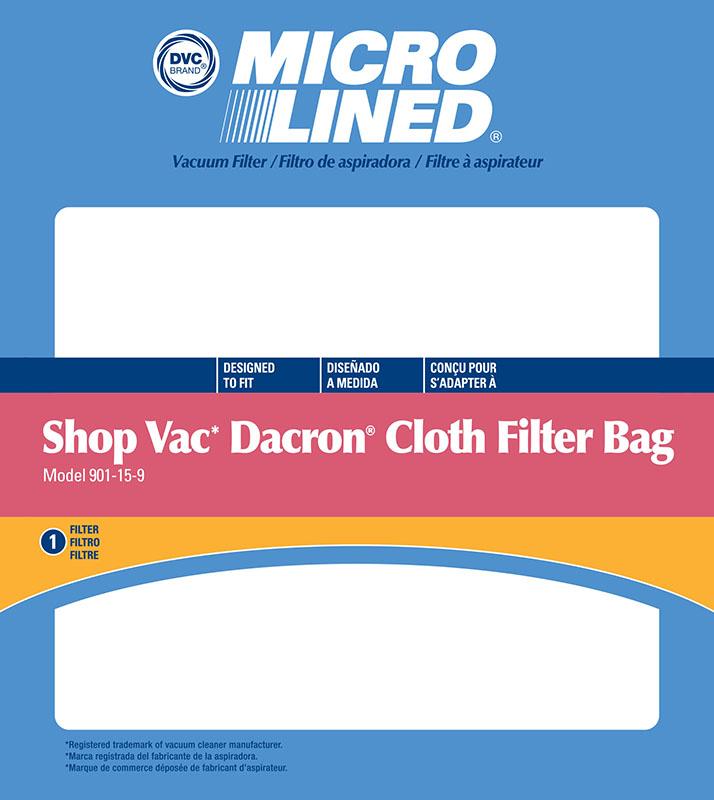 Shop Vac Replacement 901-15-19 Dacron Cloth Filter, 1pk