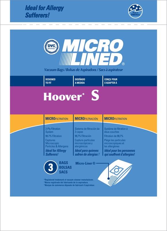 Hoover Replacement Type S Microlined Vacuum Bag, 3pk