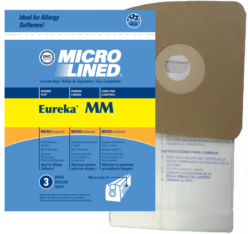Eureka Replacement Type MM Microlined Vacuum Bags, 3pk