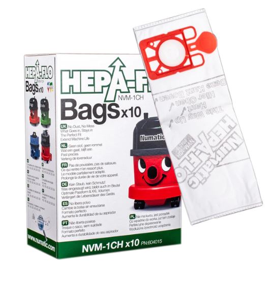 Nacecare NVM 1CH HEPA Flo filter bags, 10pk (604015)