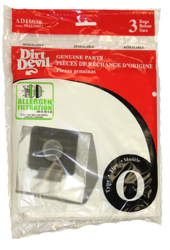 Dirt Devil Genuine Type O Allergen Filtration Bags 3pk, AD10030