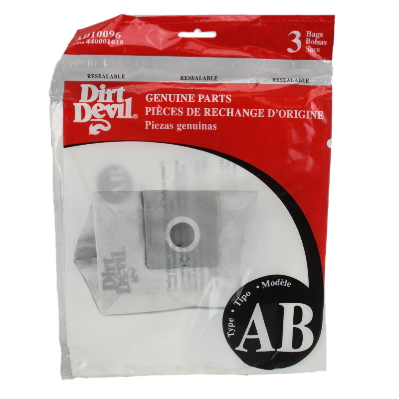 Dirt Devil Genuine Type AB Allergen Filtration Bags 3pk, AD10096
