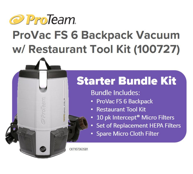 ProVac FS 6 Backpack w/ Restaurant Tool Kit and Starter Bundle Kit