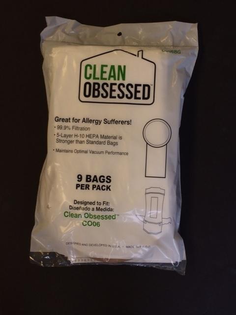 Clean Obsessed Style CO6BG HEPA Vacuum Bags, 9pk