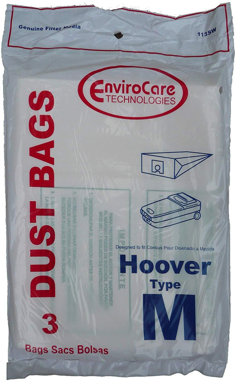 Hoover Replacement Style M Standard Filtration Bags, 3pk (EVC113SW)