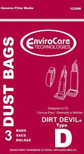 Dirt Devil Replacement Style D Standard Filtration Bags, 3pk (EVC123SW)