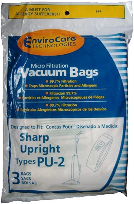 Sharp Replacement Style PU-2 Micro Filtration Bags, 3pk (EVC844)