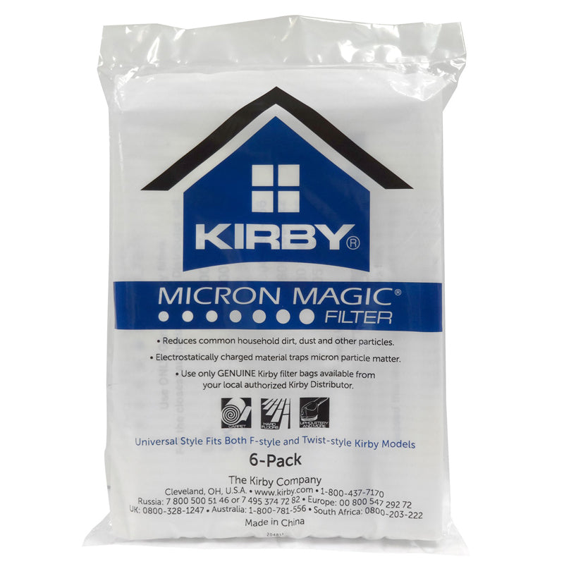 Kirby Micron Magic Style F Allergen Filtration Bags, 6pk (204811A)