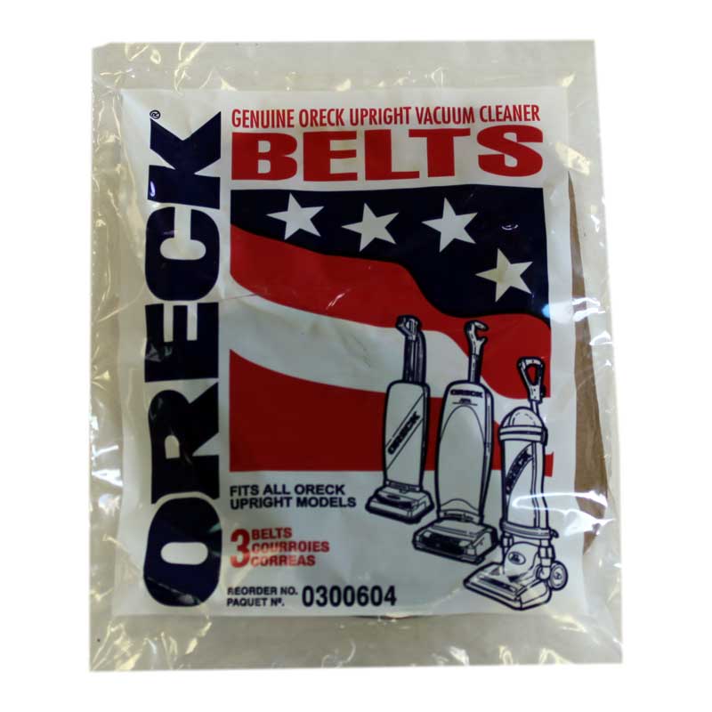 Oreck 0300604 Upright Flat Belts, 3pk