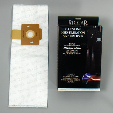 Riccar Type F HEPA Media Bags for SupraLite Series RFH-6, 6pk